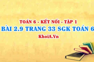 Bài 2.9 trang 33 SGK Toán 6 tập 1 Kết nối tri thức